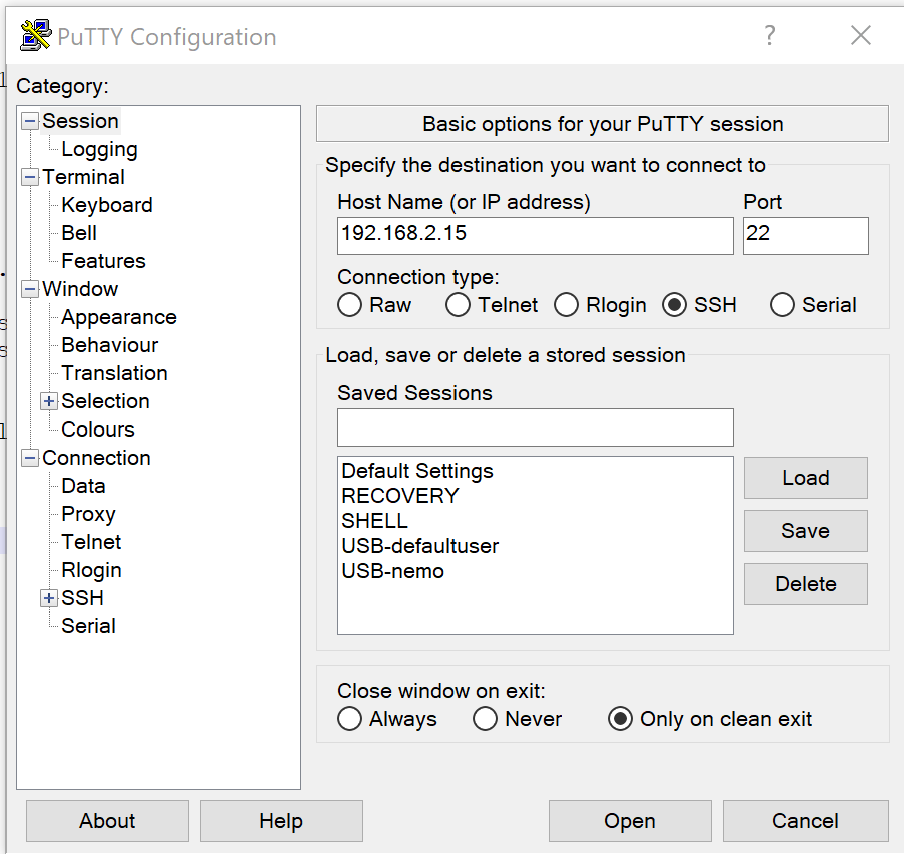 Подключение micro usb netapp putty